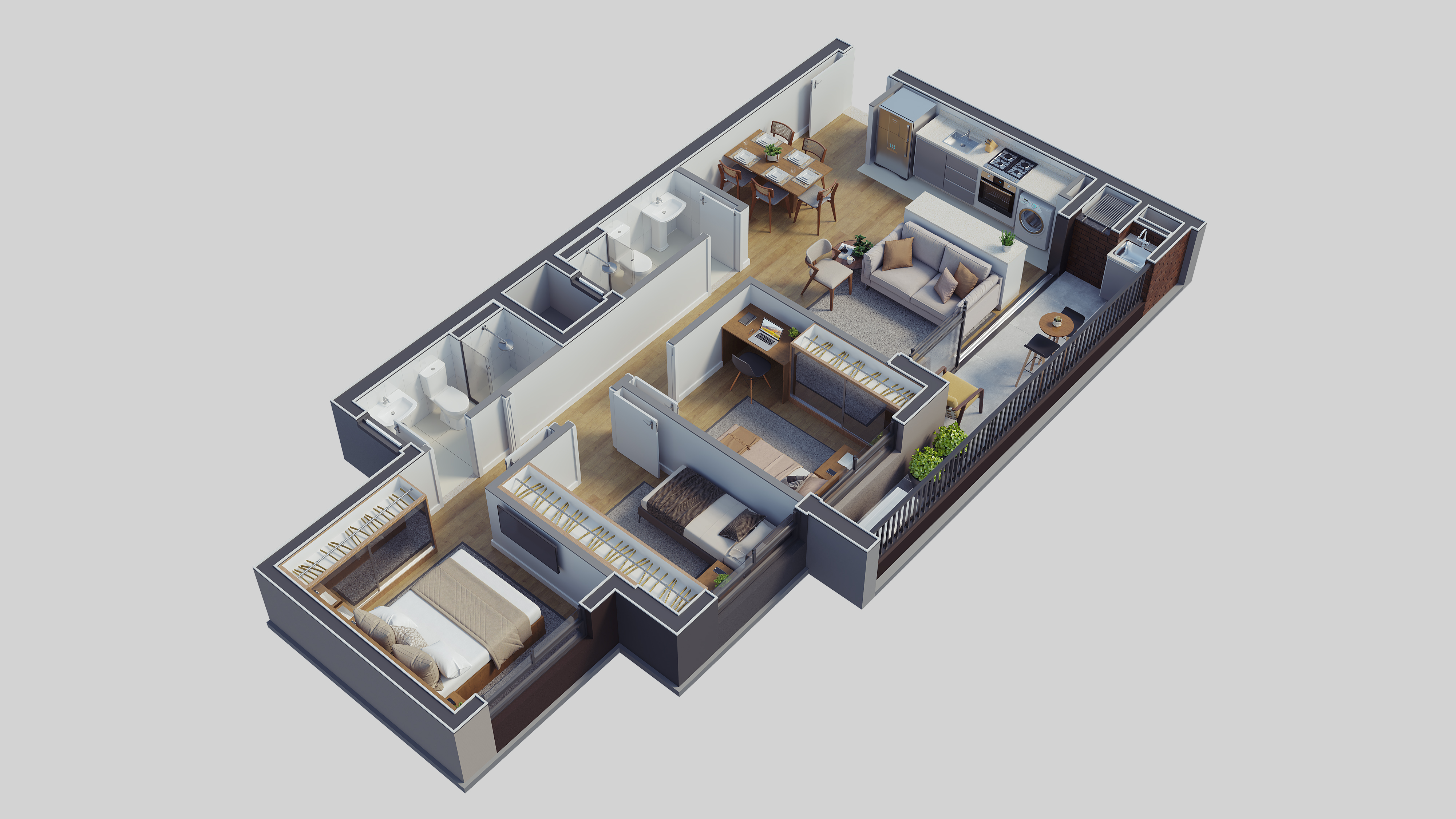Planta isométrica 3D — Eleve 3D Studio